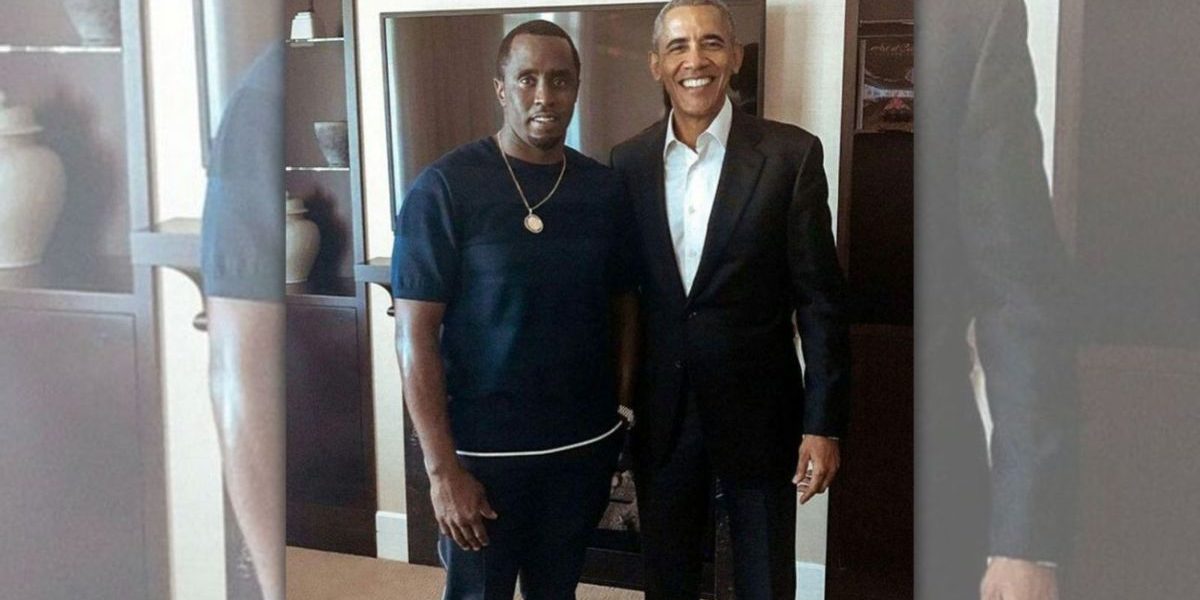 Autentisks fotogrāfija ar Šonu 'Diddy' Kombsu un Baraku Obamu?