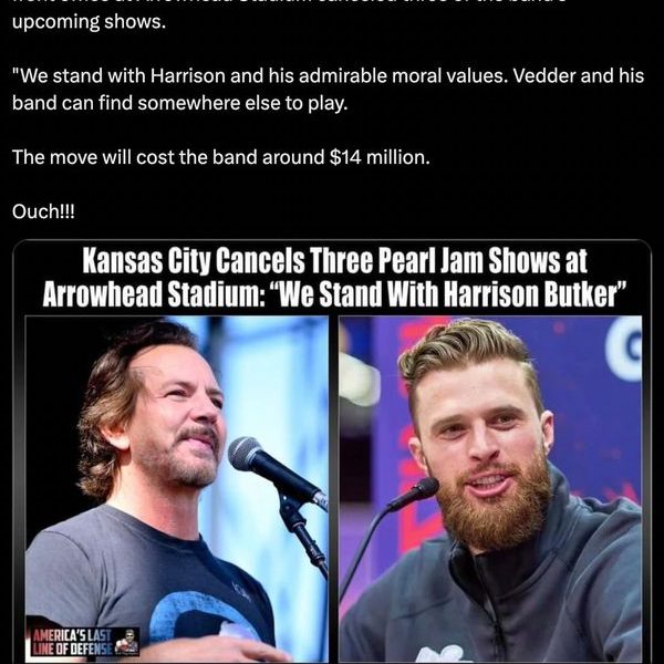 Vai Kanzasas pilsēta atcēla trīs Pearl Jam koncertus, lai aizstāvētu Harrisonu Butkeru?